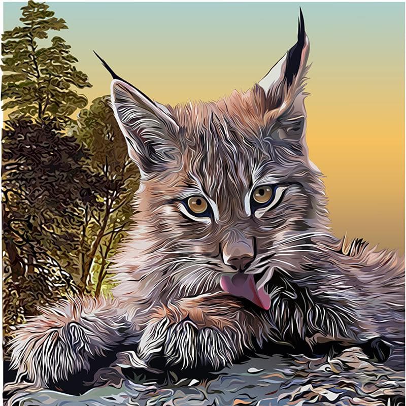DIY Diamond Embroidered Animal Lynx Painting Portrait 5D Diamond Painting Cross Stitch 30x30CM