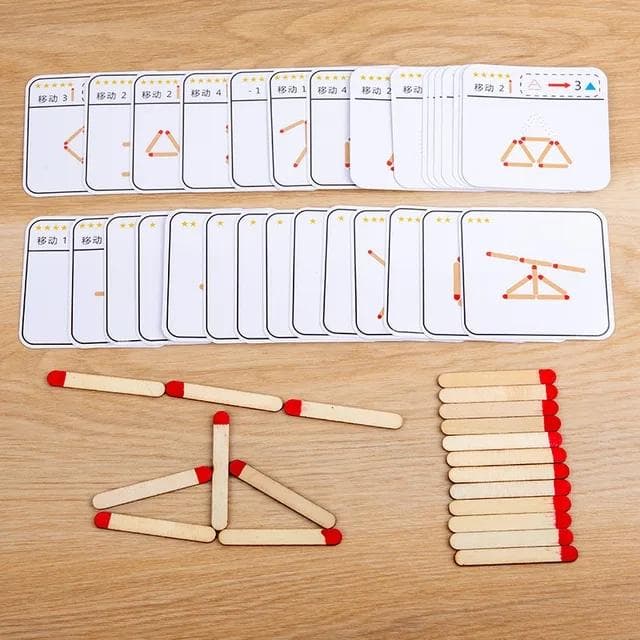 Kids Toy Matchstick Puzzle Board Games Montessori Match Stick Creative Thinking Match Logic Training Educational Toy