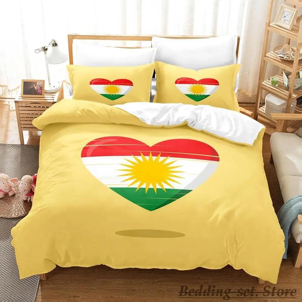 Kurdistan Flag Bedding Set Single Twin Full Queen King Size Bed Set Adult Kid Bedroom Duvetcover Sets parure de lit Bed 70x133cm 2pcs