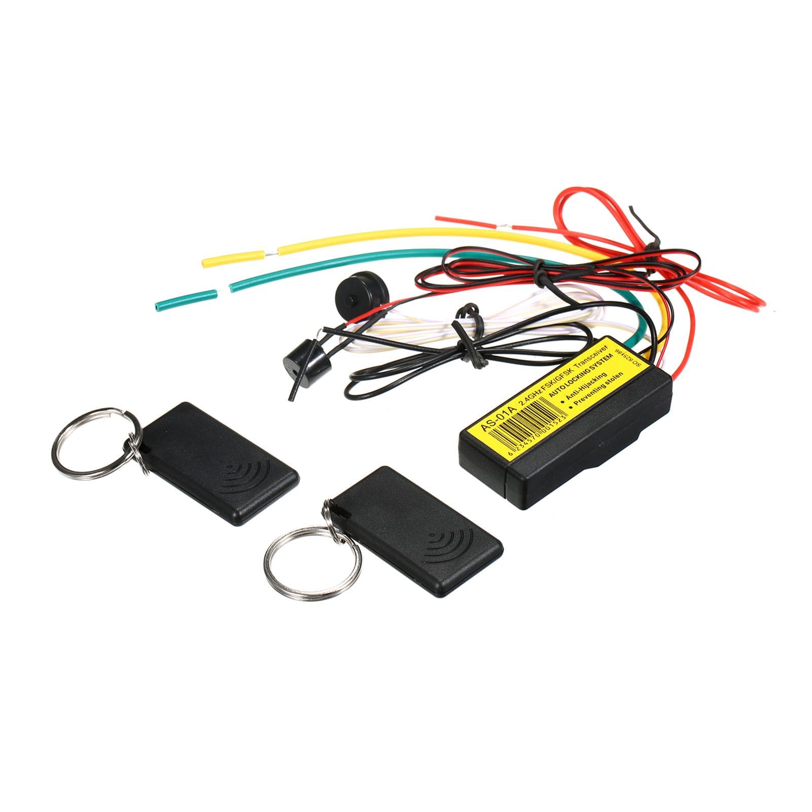 Engine Immobilizer, Car Anti-Theft Device Portable Anti-Hijacking Alarm System for 12V Vehicles black