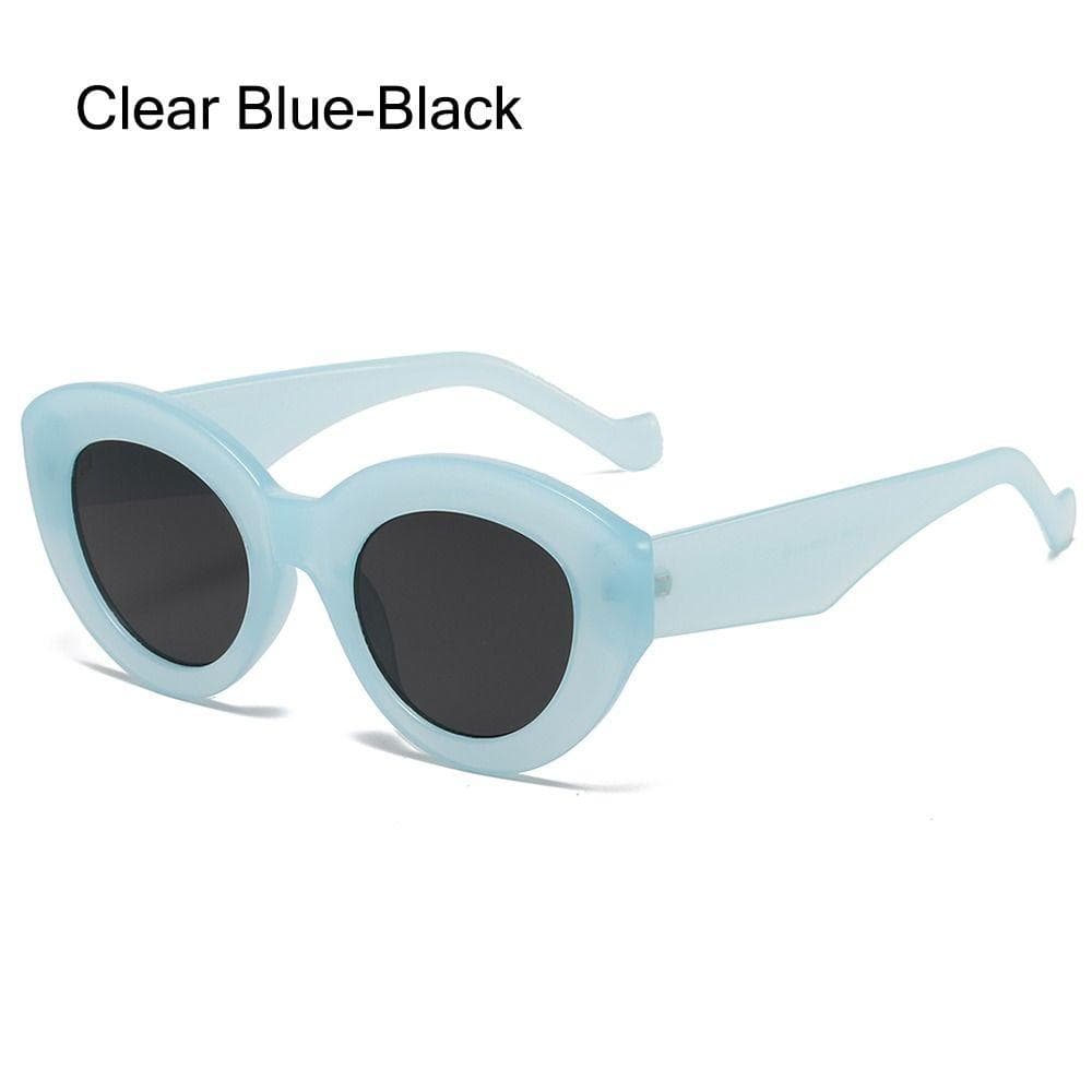 Ins Popular Retro Oval Sun Glasses Oversized Thick Frame Sunglasses Trendy Vintage Style