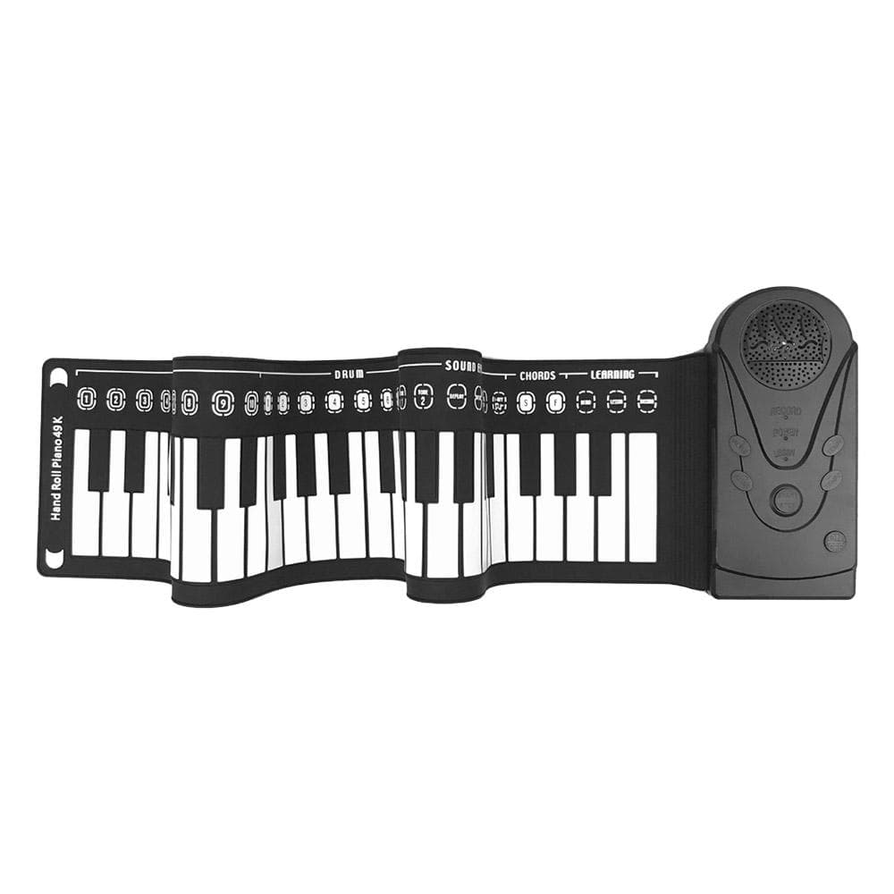 49 Keys Roll Up Piano Foldable Portable Hand Roll Piano with Built-in Loudspeaker for Kids/Adults/Beginners