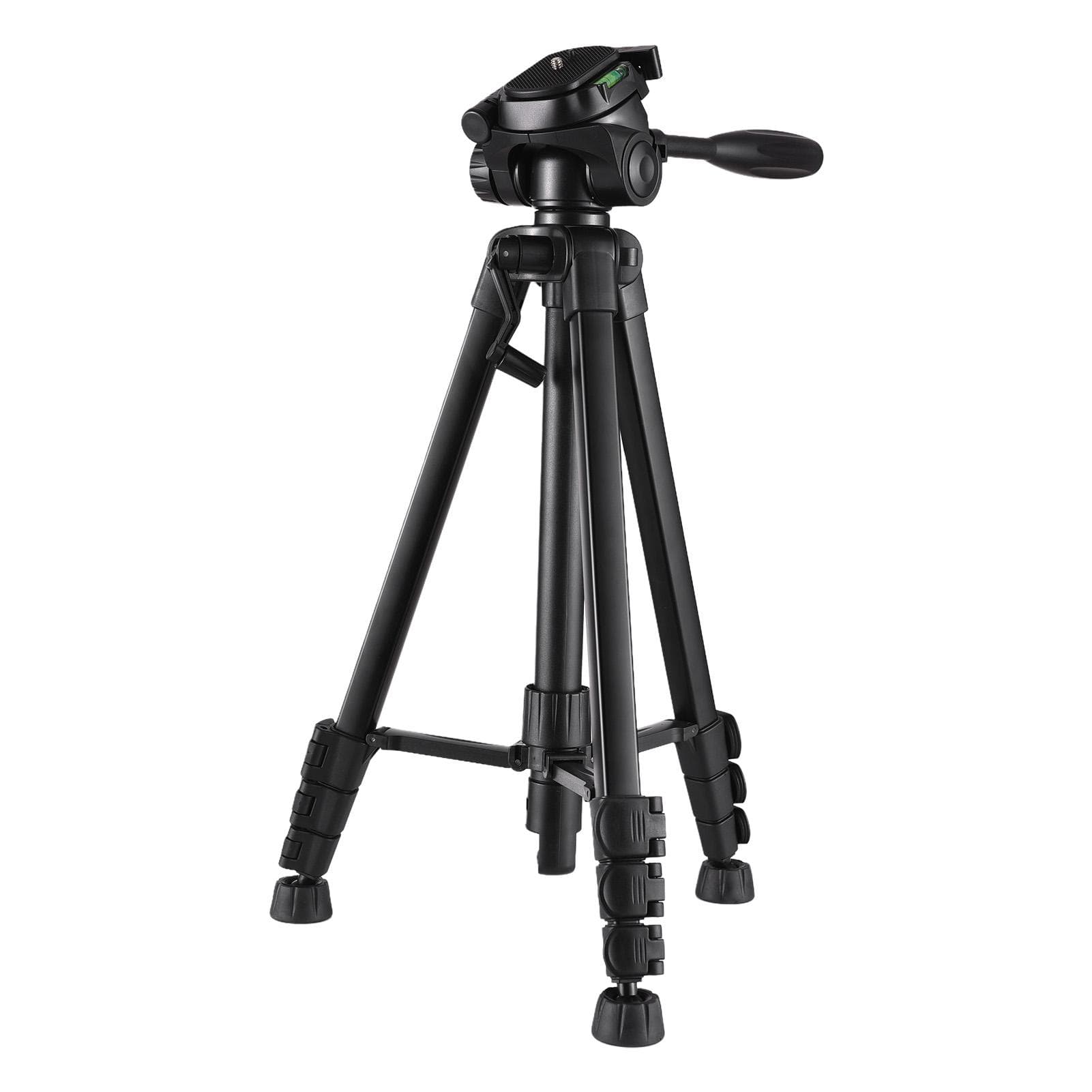 150cm/ 59in Portable Camera Tripod Stand Aluminum Alloy Photography Travel Tripod 3kg Load Capacity black
