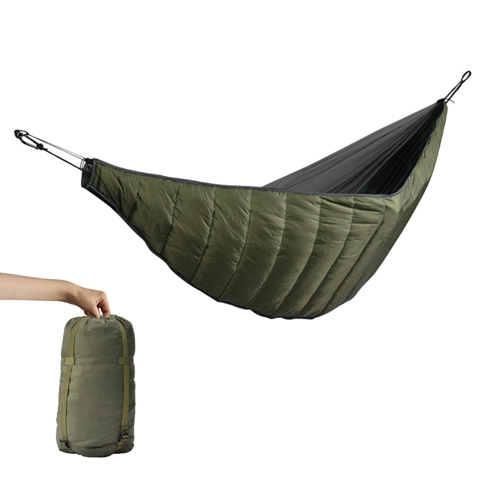 Hammock Underquilt for Camping Hiking Backpacking Travel Backyard Patio army green