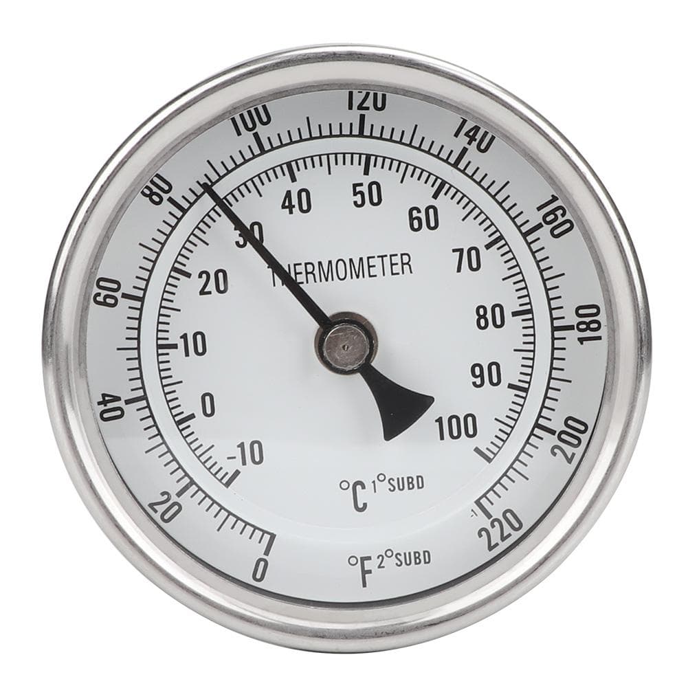 1/2 NPT Stainless Steel Pot Thermometer Metal Dial Thermometer for Brewing Beer