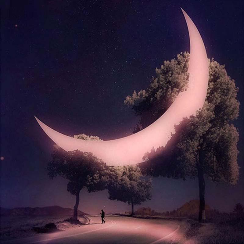 5D Diamond Painting Beautiful Moon Tree Cross Stitch Patterns Full Drill Diamond Painting Embroidery 30x30CM
