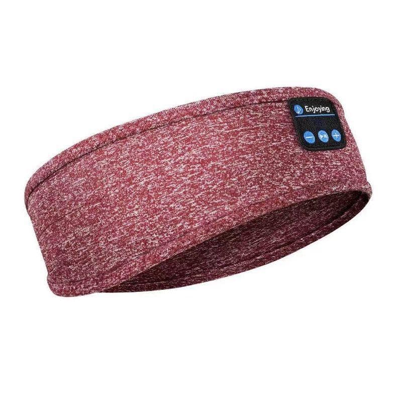 Bluetooth Headphones Sports Sleeping Headband Thin Soft Elastic Comfortable Wireless Earphones Music Eye Mask for Side Sleeper burgundy