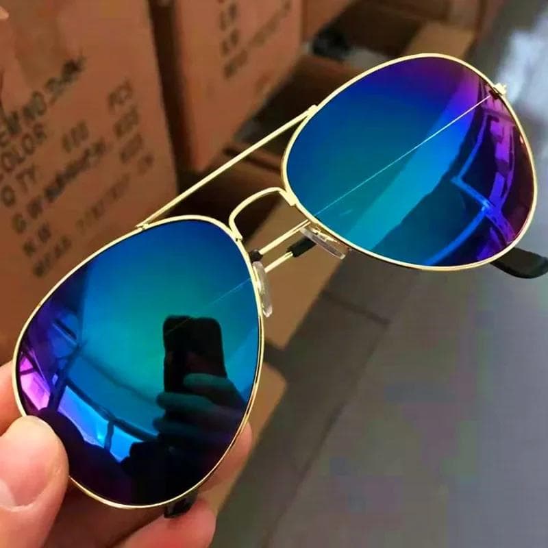 Fashion Sunglasses for Women Men Pilot Round Gradient Mirror Lens Outdoor Driving Glasses UV Protection