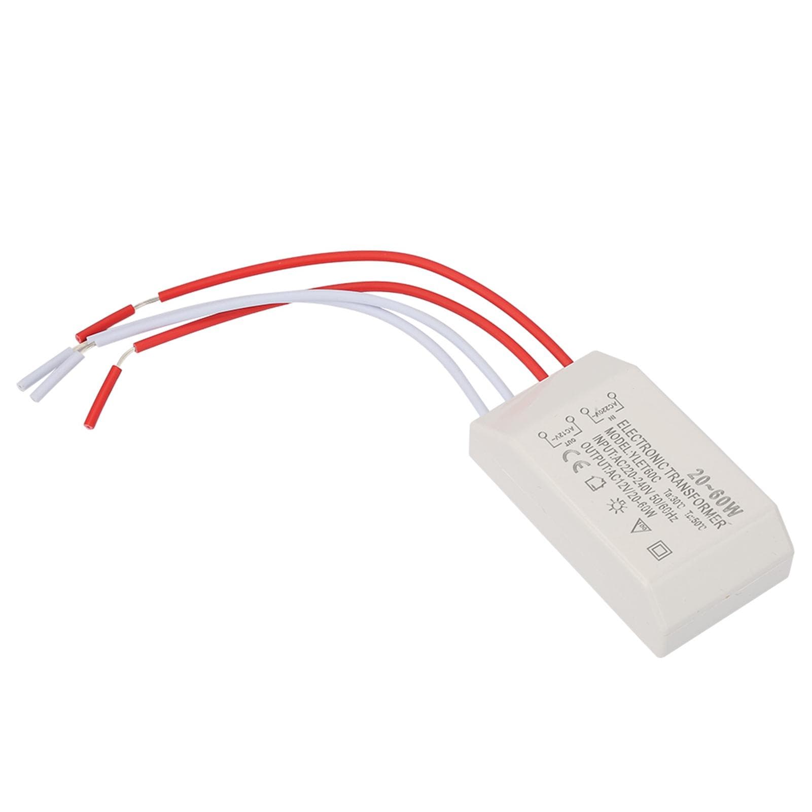 220V to AC 12V Electronic Transformer Voltage Converter 20?60W Smart Power Supply Driver white