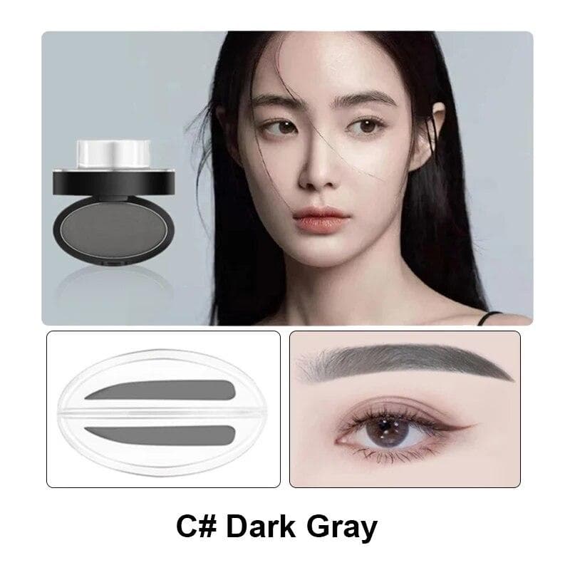 Eyebrow Powder Stamp Tint Stencil Kit Cosmetics Professional Makeup Waterproof Eye Brow Stamp Eyebrow Enhancers Stencil Kit type C grey