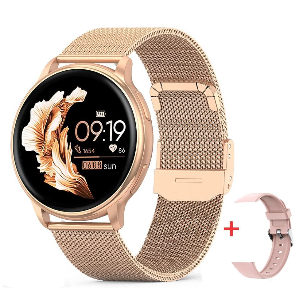 MEVADEN Bluetooth Call Smart Watch Women Custom Dial Watches Men Sport Fitness Tracker Heart Rate Smartwatch For Android IOS gold/Rose