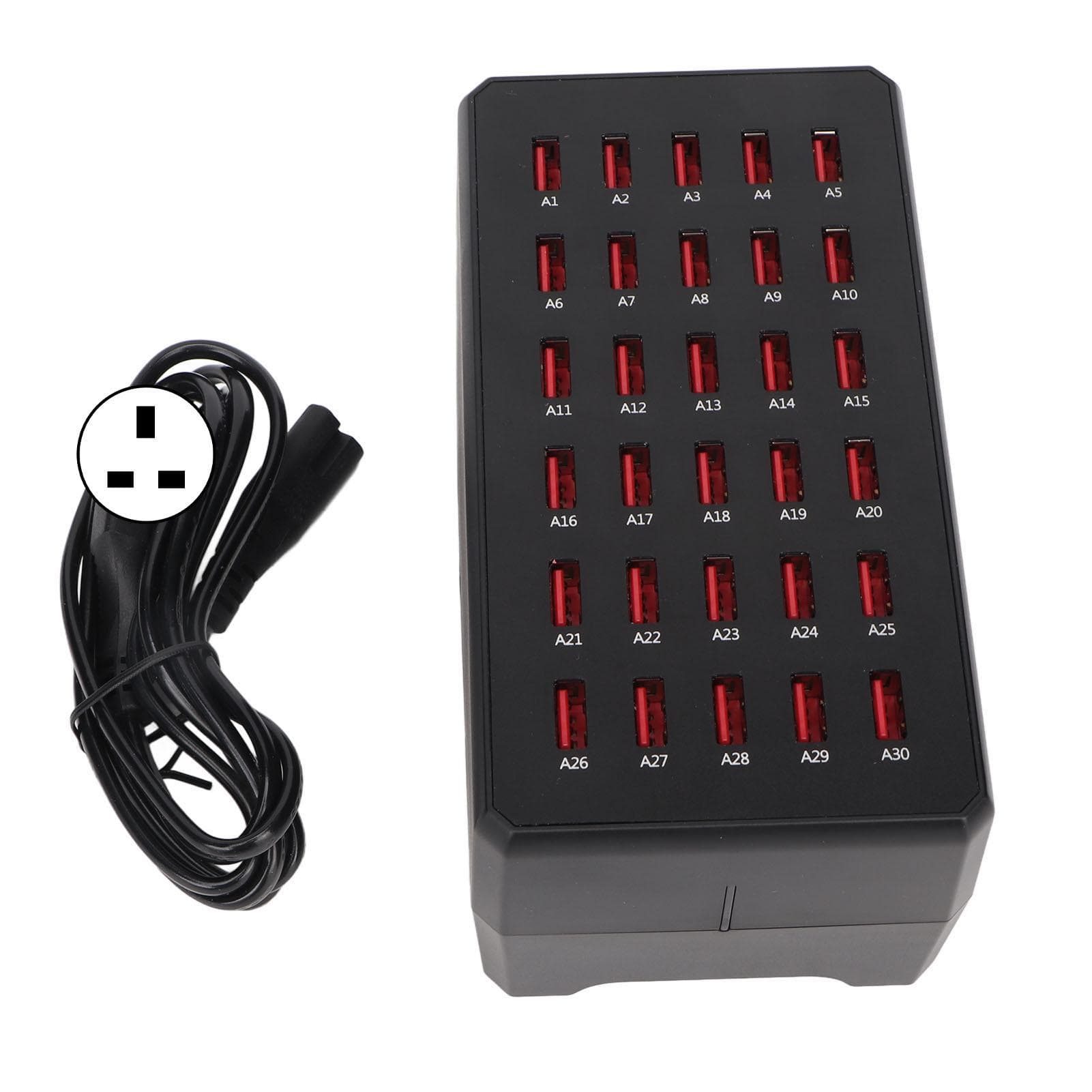 150W 30 Port USB Charging Station Multiple USB Desktop Chargers for Cell Phone Digital Appliances UK Plug