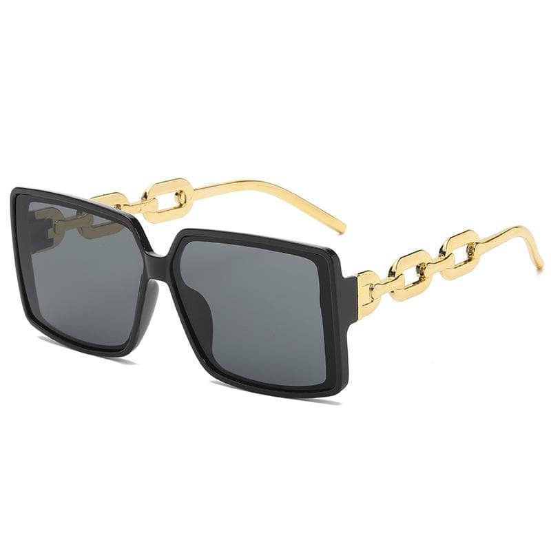Personalized Chain Legs Square Large Frame Sunglasses Fashion Trend Women Glasses 18126