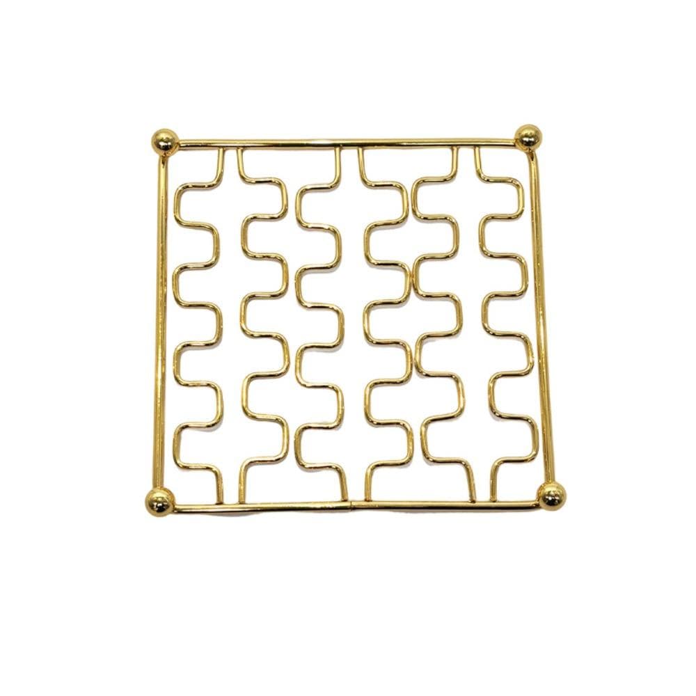 Rust-proof Metal Pot Mat Heighted Foot Hot Pot Holders Durable Gold Trivets  Pot Steaming Style 2