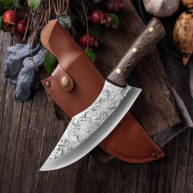 Handmade Forging Japanese Knife Steel Kitchen Boning Knives Chef Slicing Santoku Cleaver with Sheath with cover