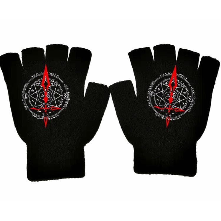 Naruto Sasuke Kakashi Anime Online Game Peripheral Half-finger Gloves Cotton Warm Autumn and Winter Students Yumi