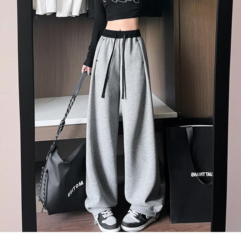 Thin Pants Spring and Summer New Style Hoodies for Women Loose Slim Casual Loose Drooping Trousers S