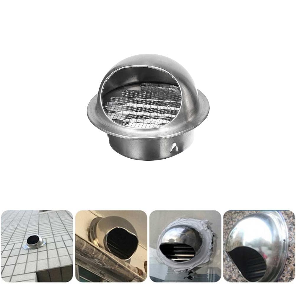 100/150mm Ventilation Outlet Stainless Steel Air Vent Grille Cover silver