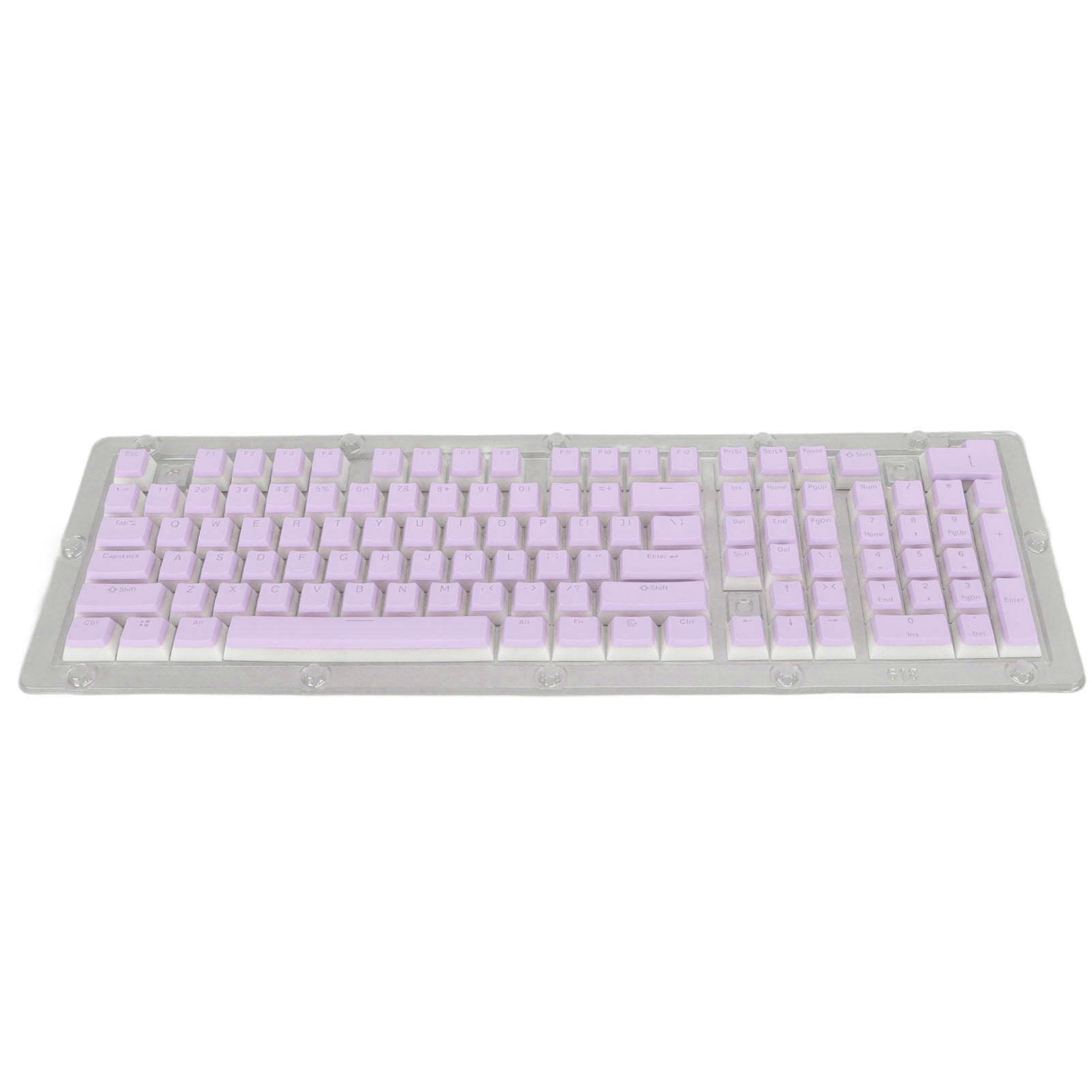 Keyboard Keycaps 130 Keys OEM Height PBT Pudding Double Layer Two Color Injection Translucent DIY purple