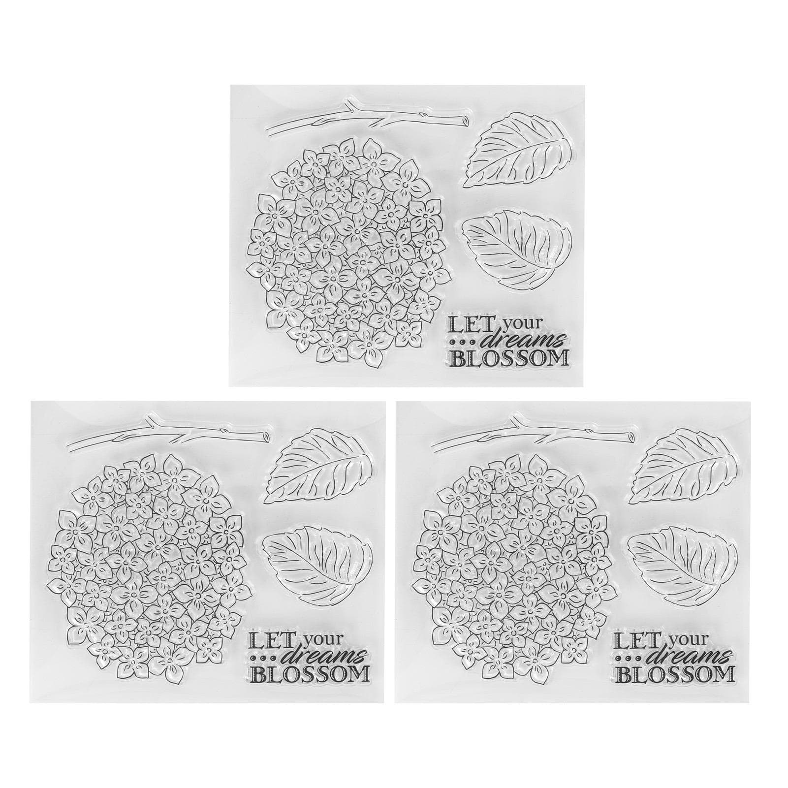 3Pcs DIY Transparent Stamps Clear Imprint Repeated Sticking Clear Rubber Stamps for Making Card