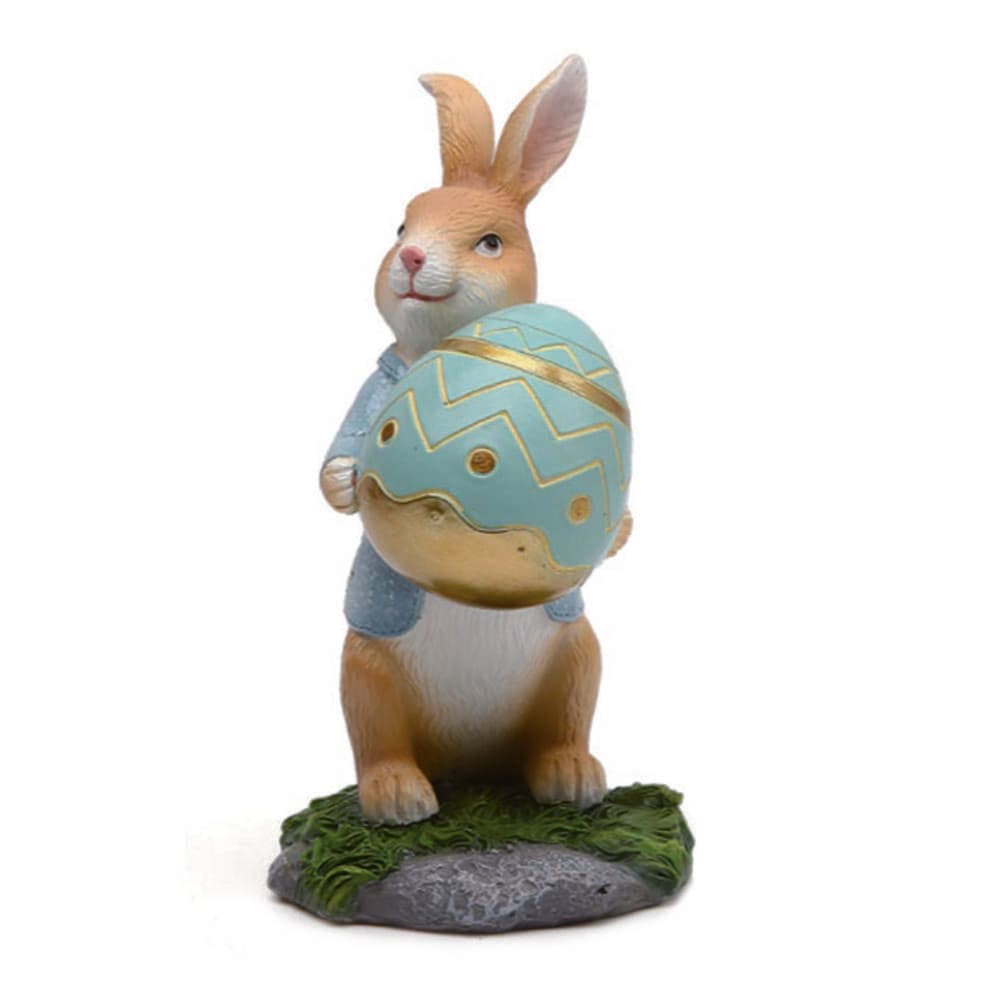 Easter Bunny Figurines with Carrot Cute Resin Bunny Rabbit Statue Resin Crafts Ornaments Easter