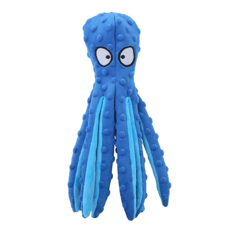 Pet Plush Toy Cat Dog Voice Octopus Shell Puzzle Toy Bite Resistant Interactive Pet Dog Teeth Cleaning Chew Toy Pet Supplies blue