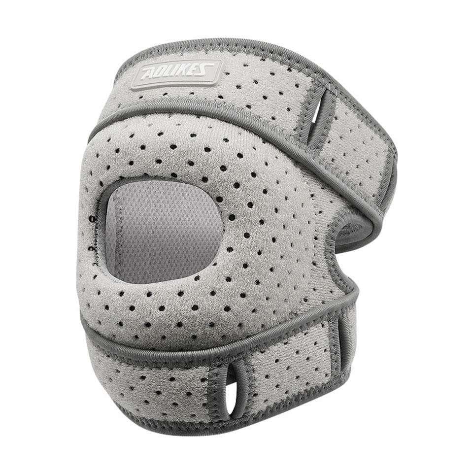 AOLIKES 1PC Patella Knee Brace Knee Compression Sleeve Support for Women Men Knee Pain Arthritis Pain Sport Knee Guard Knee Pads light gray