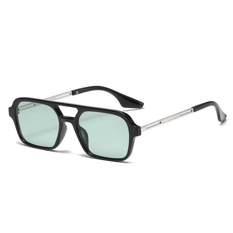 Retro Double Bridges Women Pilot Sunglasses Fashion Pink Gradient Hollow Leopard Blue Sun Glasses Men Shades As the picture