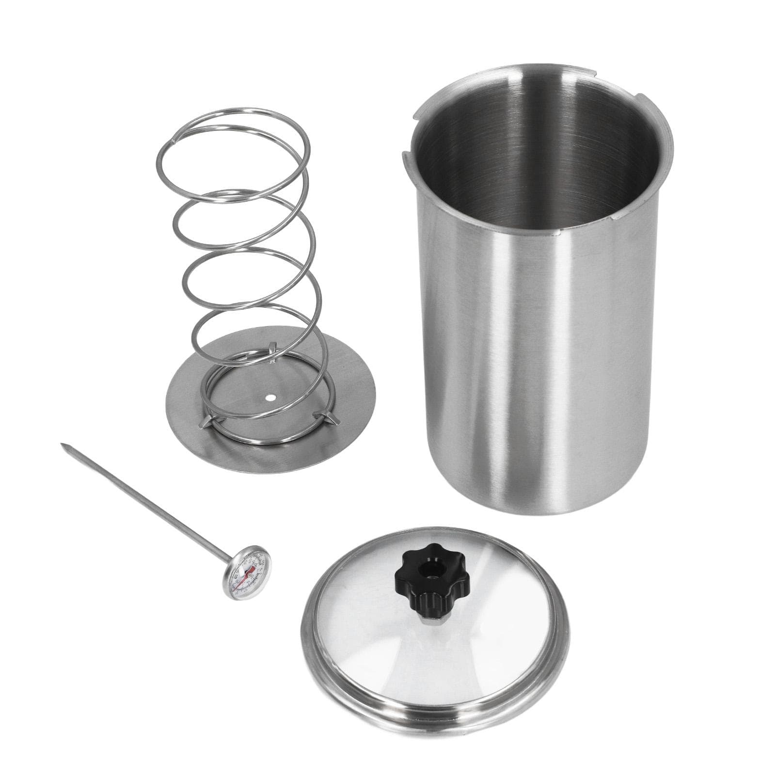 Meat Press Machine 304 Stainless Steel Ham Maker with Thermometer Transparent Visible Lid for Pork L