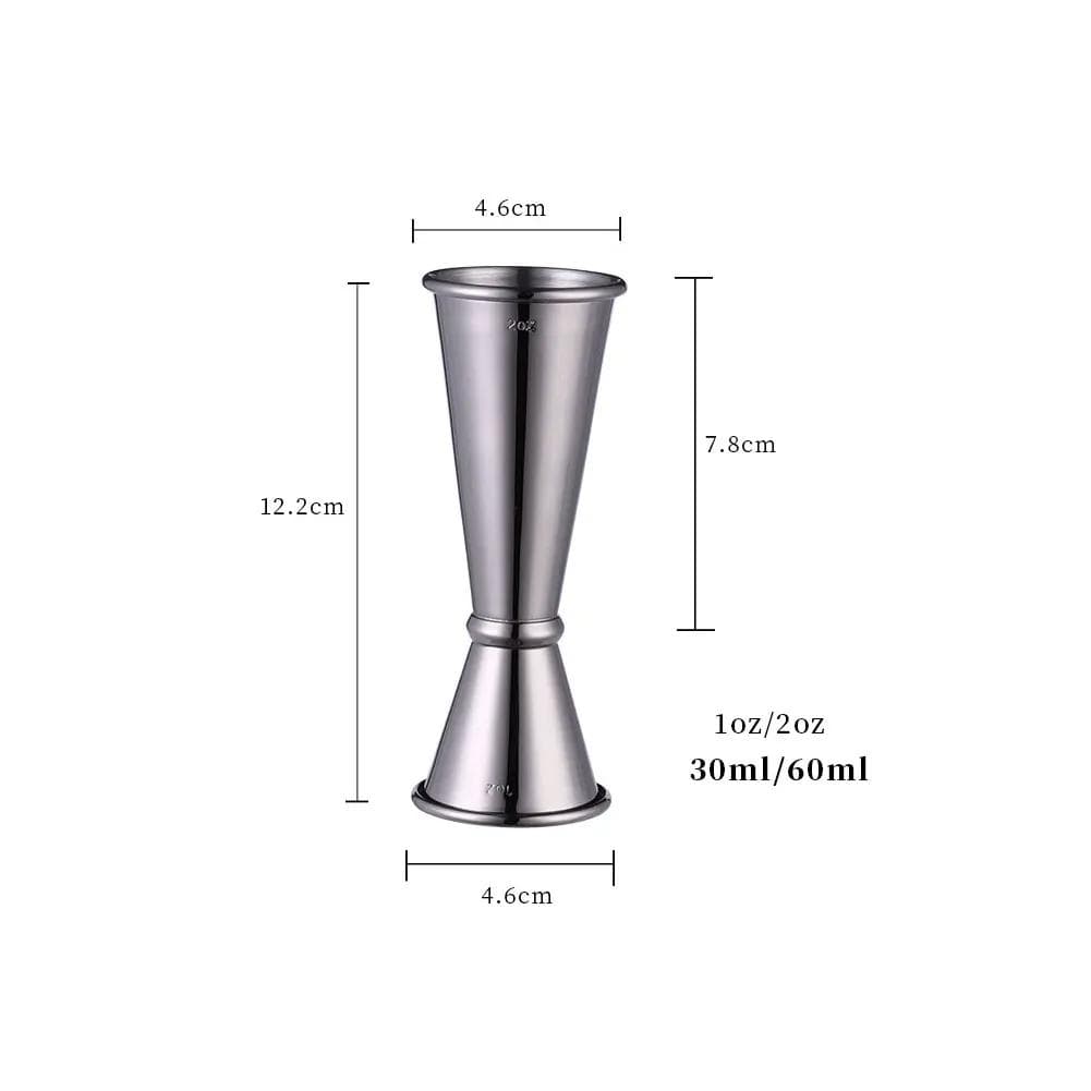 15/30ml or 30/60ml Dual Shot Stainless Steel Measure Cup Cocktail Shaker Drink Spirit Measure Jigger Kitchen Bar Barware Tools black