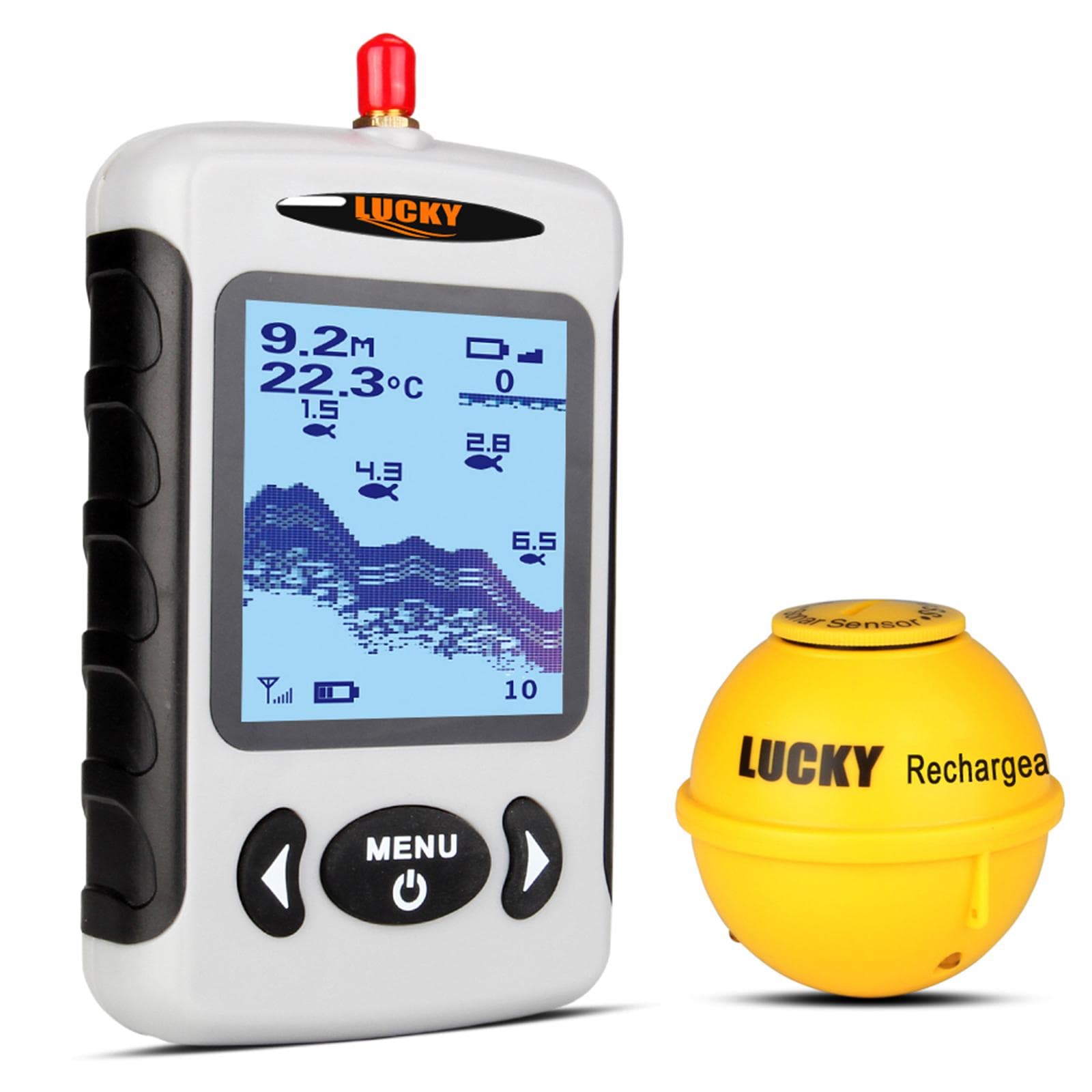 LUCKY Portable Professional Sounder Wireless Sonar Fish Finder Fishing Probe Detector Fishfinder US Plug
