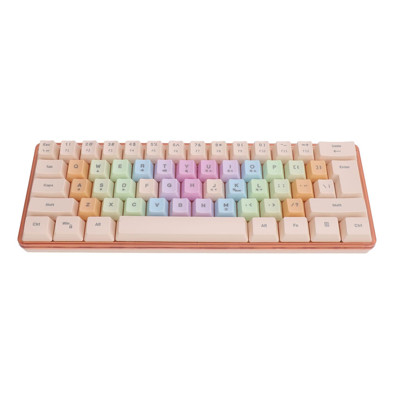 61 Keys Keyboard RGB Seven Color Wired Mechanical Feel 5 Levels of Brightness Adjustable USB