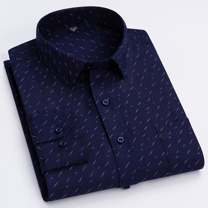 High Content Cotton Men Print Shirts Casual Long Sleeve Soft Man's Clothes Leisure L