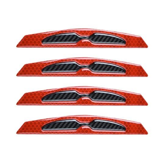 4Pcs Car Door Bumper Strip Universal Anti-collision Reflective Scratch Protector Door Edge Guards Trim red