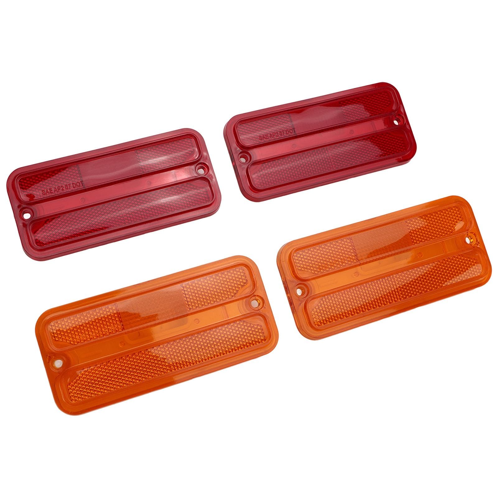 Front Rear Side Marker Light Set 0849?520 Indicator Lamp Set Replacement for Chevy G?Series Van yellow/red