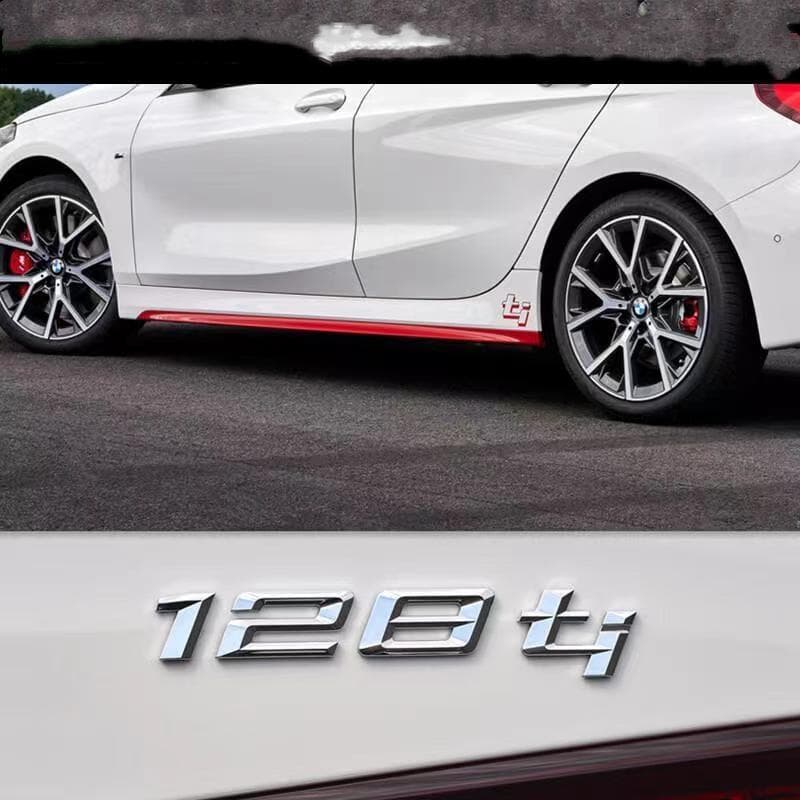 3d Car Letters For B/MW F40 116i 116d 118d 118i 120i 120d 128ti  Black Lettering Emblem Logo Badge Sticker Trunk Accessories silver