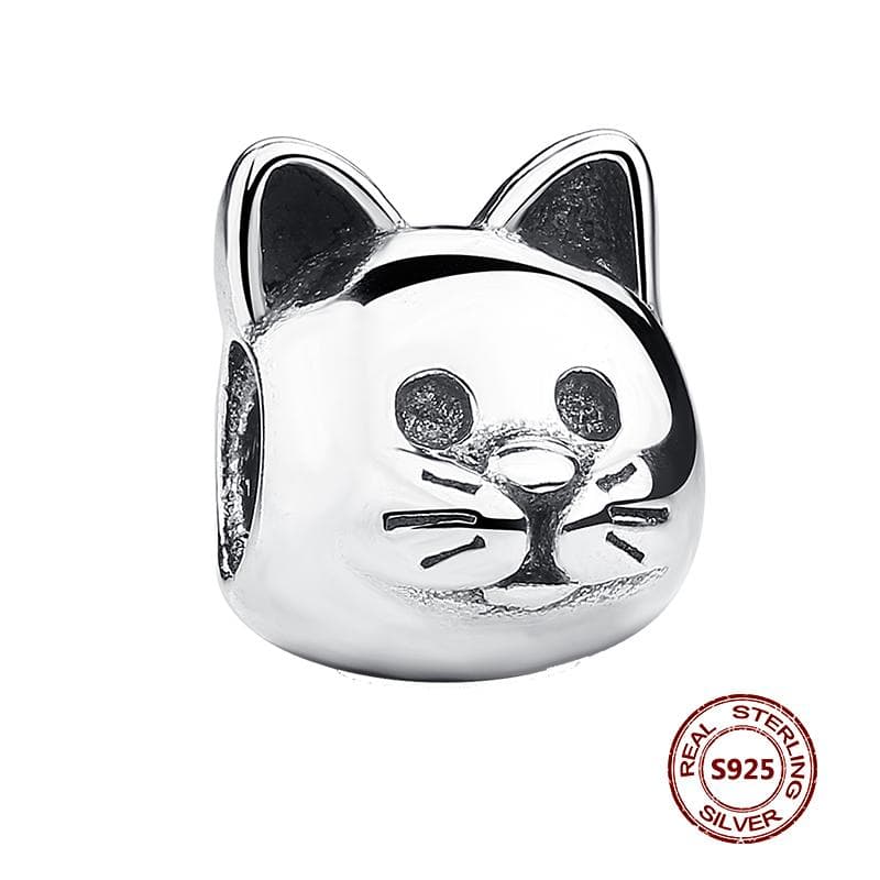 Cute Cat Dogs Charms Fit Fashion Original Bracelets Pet Paw 925 Silver Bulldog Schnauzer Akita Dog Beads DIY Jewelry Making PJT372