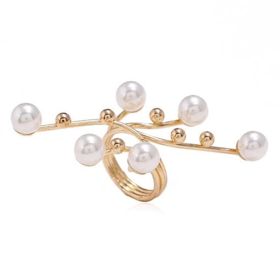 Branch Open Ring High Gloss Exaggerated Personality Elegant Women Full Finger Ring golden