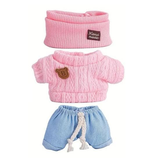 17cm Doll Clothes 3-Piece Hat Sweater Pants Sets Handmade Baby Doll Outfits Stylish Adorable Accessories for Doll Collectors light pink
