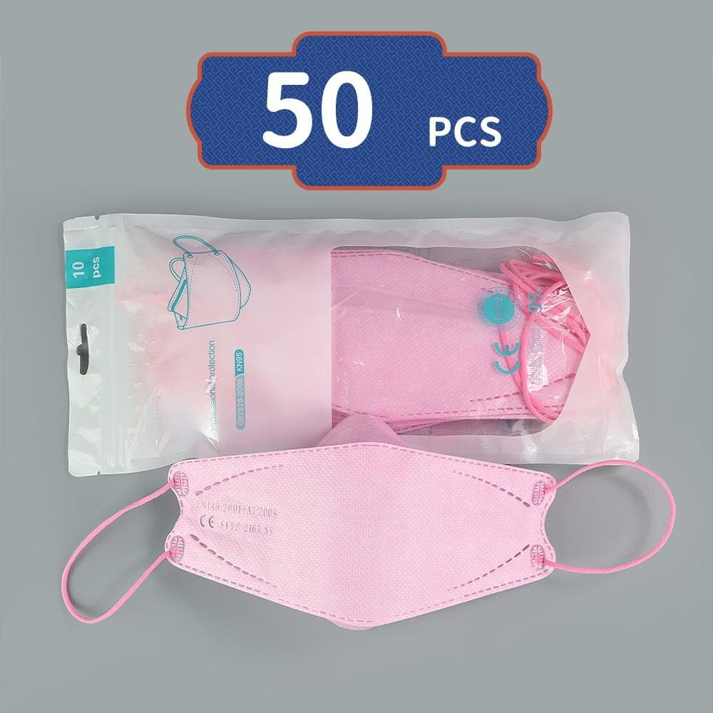 Fish Shape FFP2 Colorful Face Mask Mascarillas Anti-fog Dust Respirator Breathable Adult Masks 50PCS pink