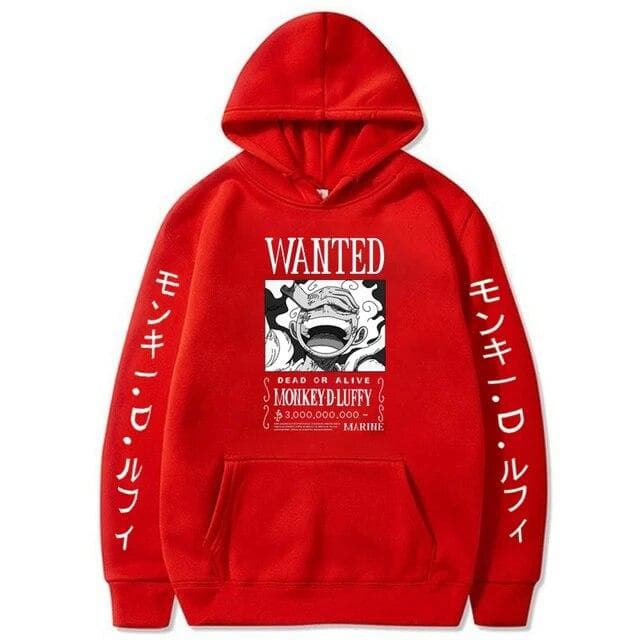 Newest Anime One Piece Hoodies Gear 5 Luffy Sun God Hooded Pullover Hot Harajuku Printed Sweatshirts Casual Unisex Clothing XXL red