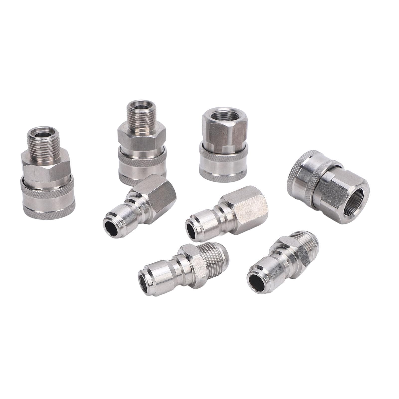 8PCS Pressure Washer Quick Connect Fittings 38 Inch Male and Female Thread Hose Fittings Set for