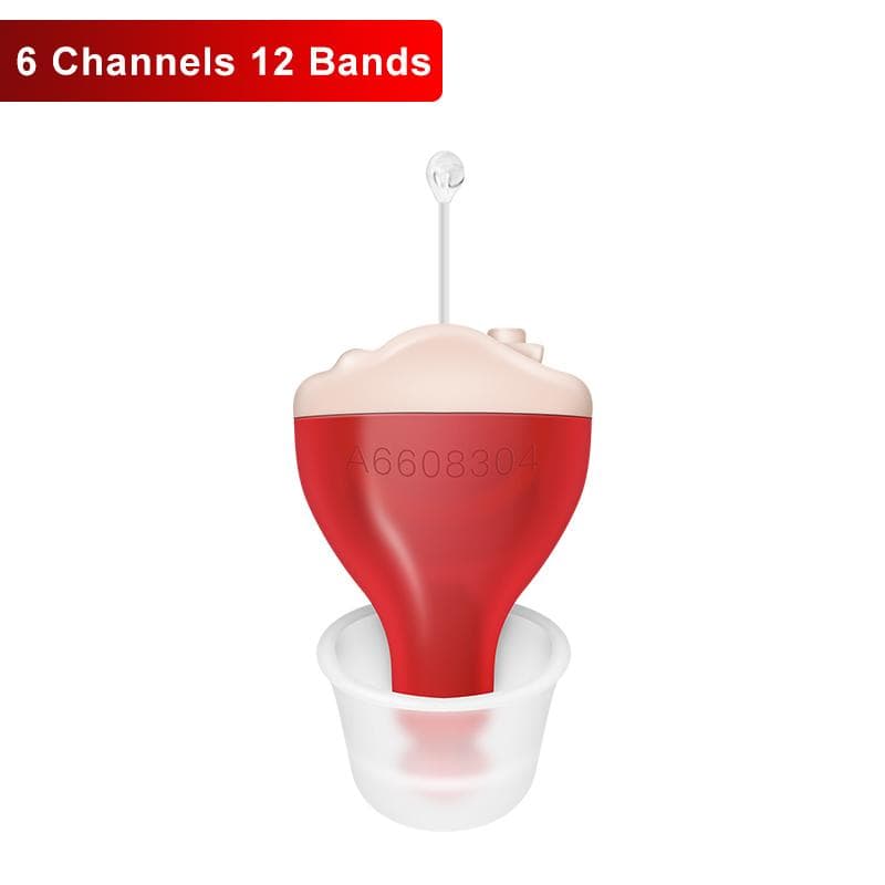 Mini Invisible Hearing Aids Invisible Wireless Digital Sound Audio Amplifier For Senior CIC Listen Adjustment Tools red