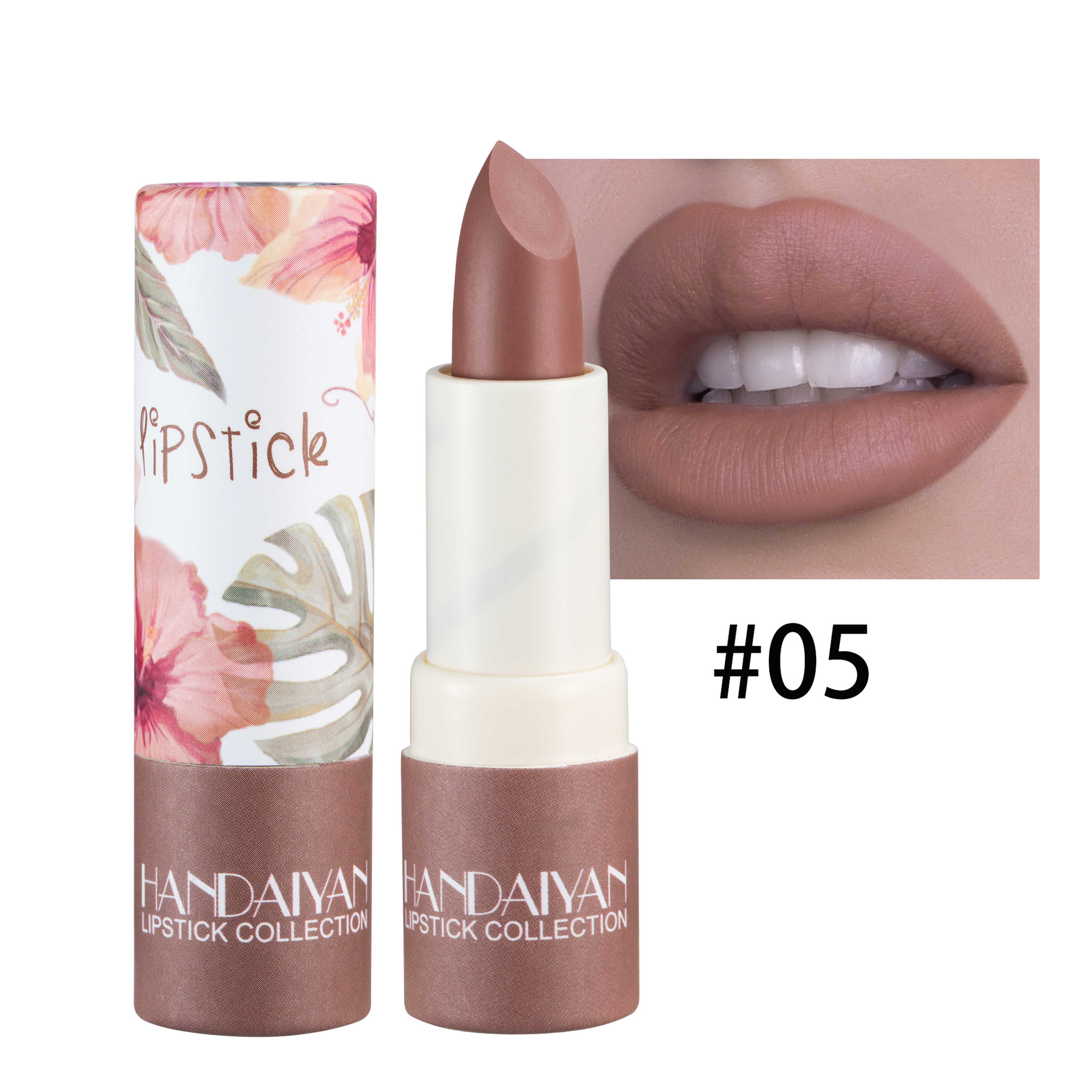 8 Colors Matte Lipstick Waterproof Velvet Nude Lipstick Sexy Red Brown Lip Matte Pigments Makeup Long Lasting Profissional Makeup 05