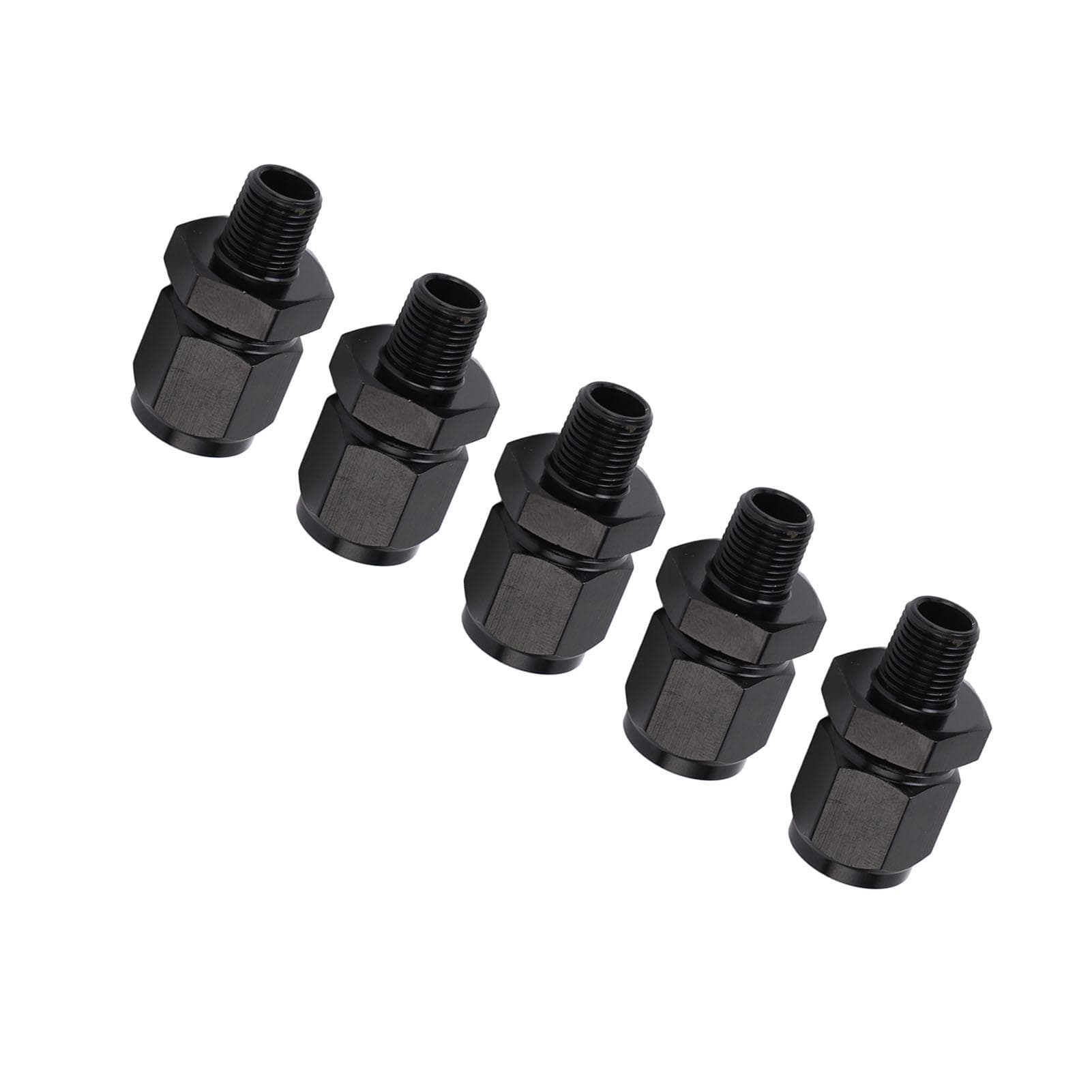 5 Pcs Adapter Fitting Aluminium Alloy 6AN Female Thread to 18 NPT Male Thread Swivel Adapter