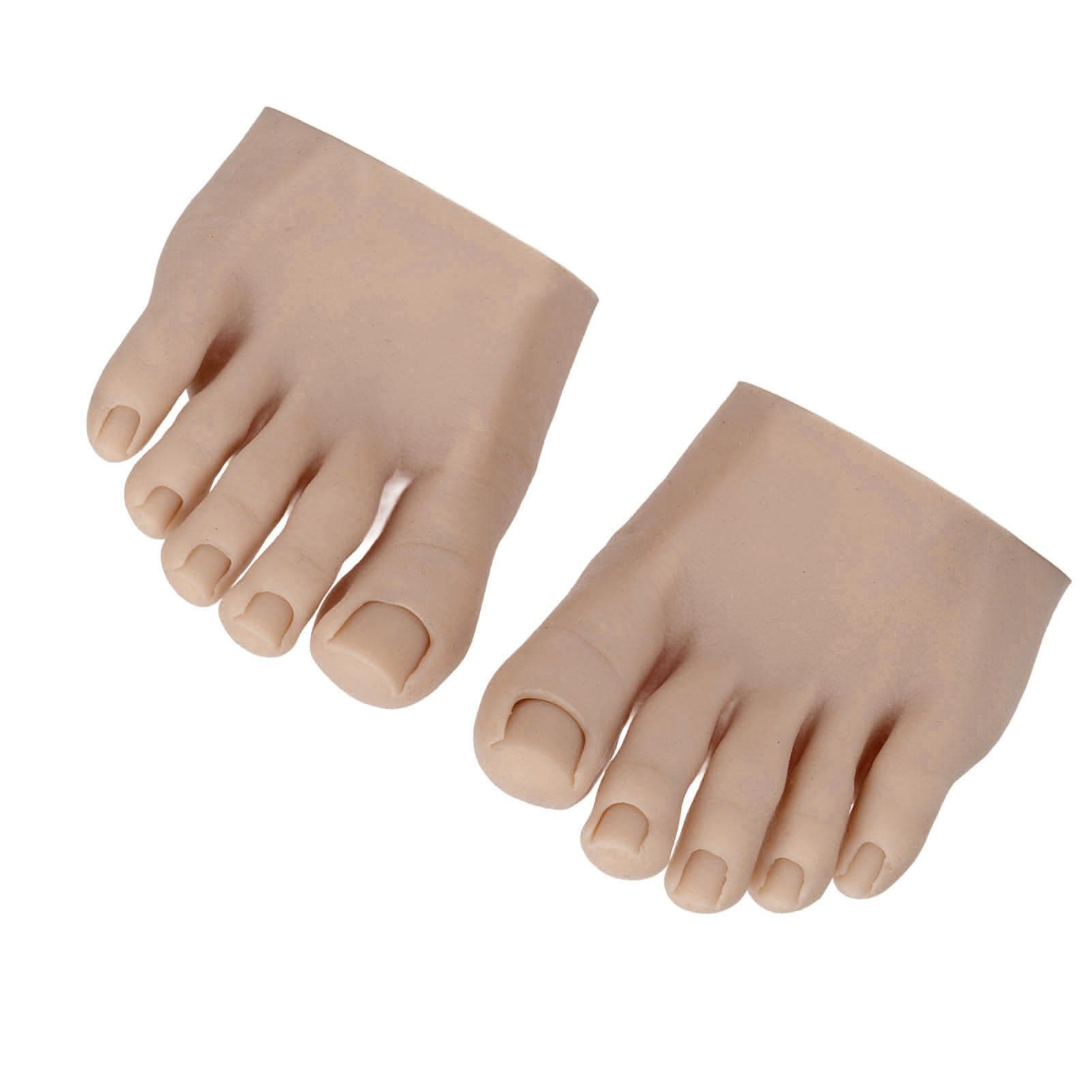 1 Pair Nail Art Training Display Fake Half Foot Model Pedicure Tattoo Practice Silicone Foot Model