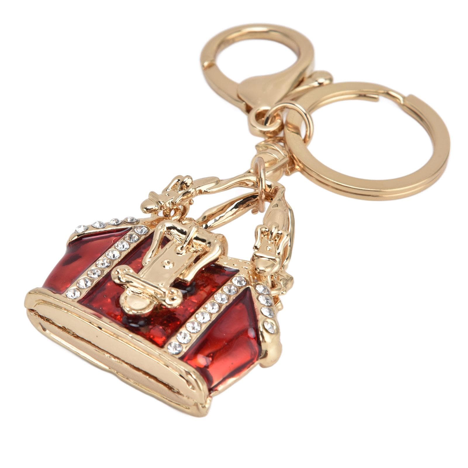 Women Keychain Diamante Handbag Personalised Keyrings for Women Girls Car Key Ring Crafts BagsRed red