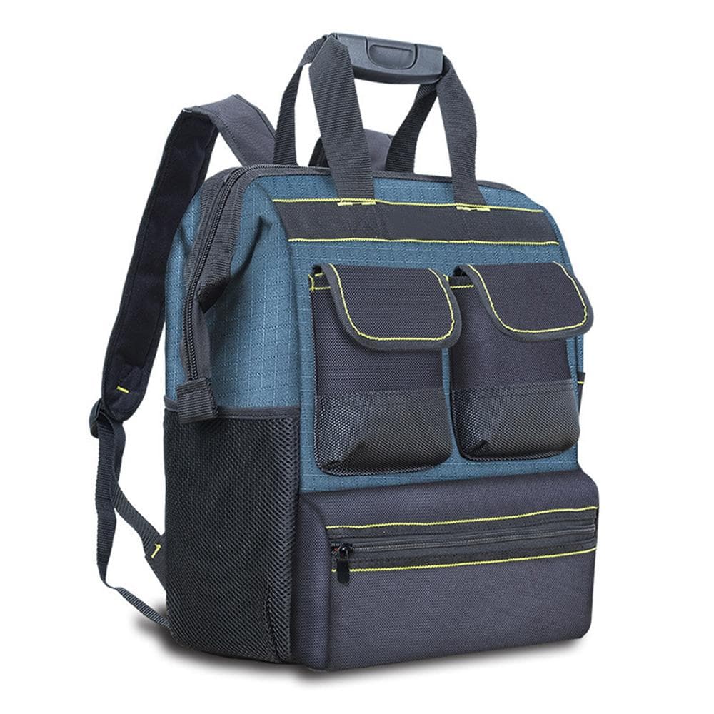 Wide Mouth Tool Tote Bag Muti-Purpose Tool Organiser with Multiple Pockets Adjustable Shoulder multicolour
