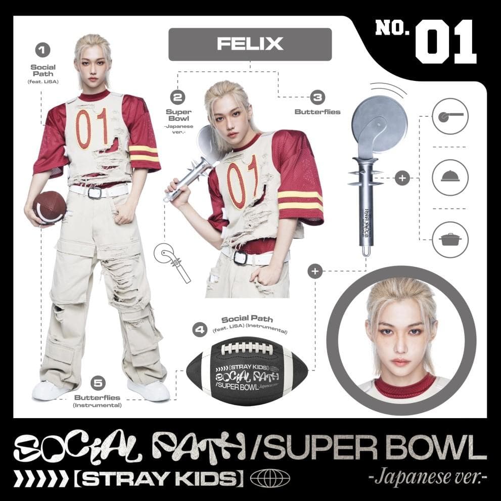 Stray Kids-[Social Path]1st EP in Japan Album Super Bowl Felix