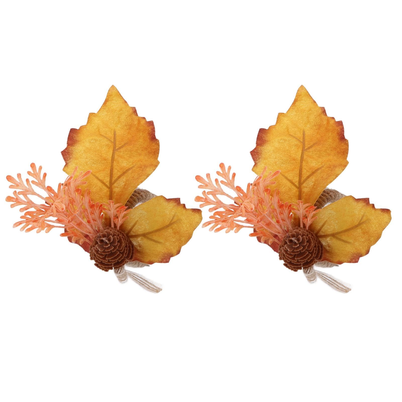 2Pcs Innovative Napkin Ring Decorative Simulation Flower Napkin Holder for Wedding BirthdayMaple